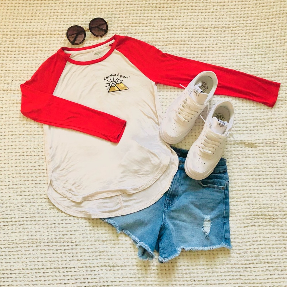Old Navy Girls Baseball Droptail Long-sleeve